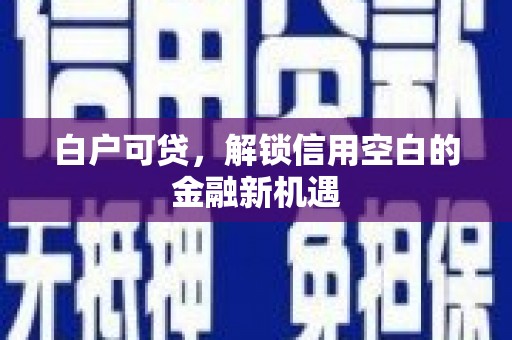 那曲白户可贷，解锁信用空白的金融新机遇