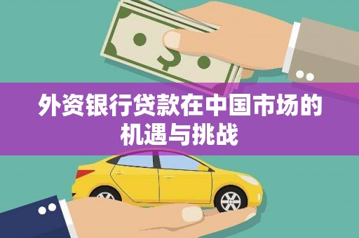 那曲外资银行贷款在中国市场的机遇与挑战