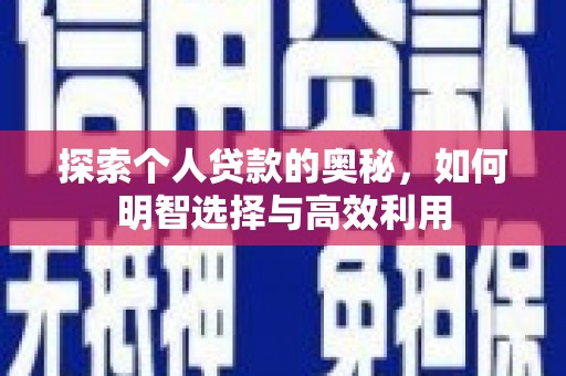 那曲探索个人贷款的奥秘，如何明智选择与高效利用