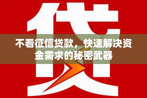 那曲不看征信贷款，快速解决资金需求的秘密武器
