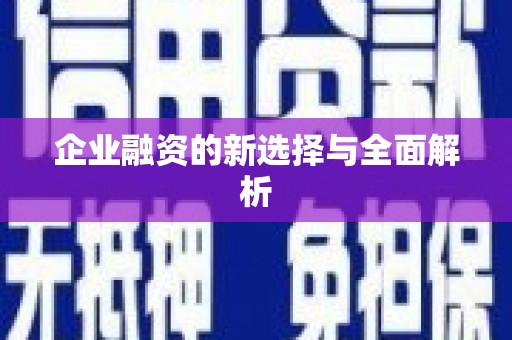 那曲企业融资的新选择与全面解析
